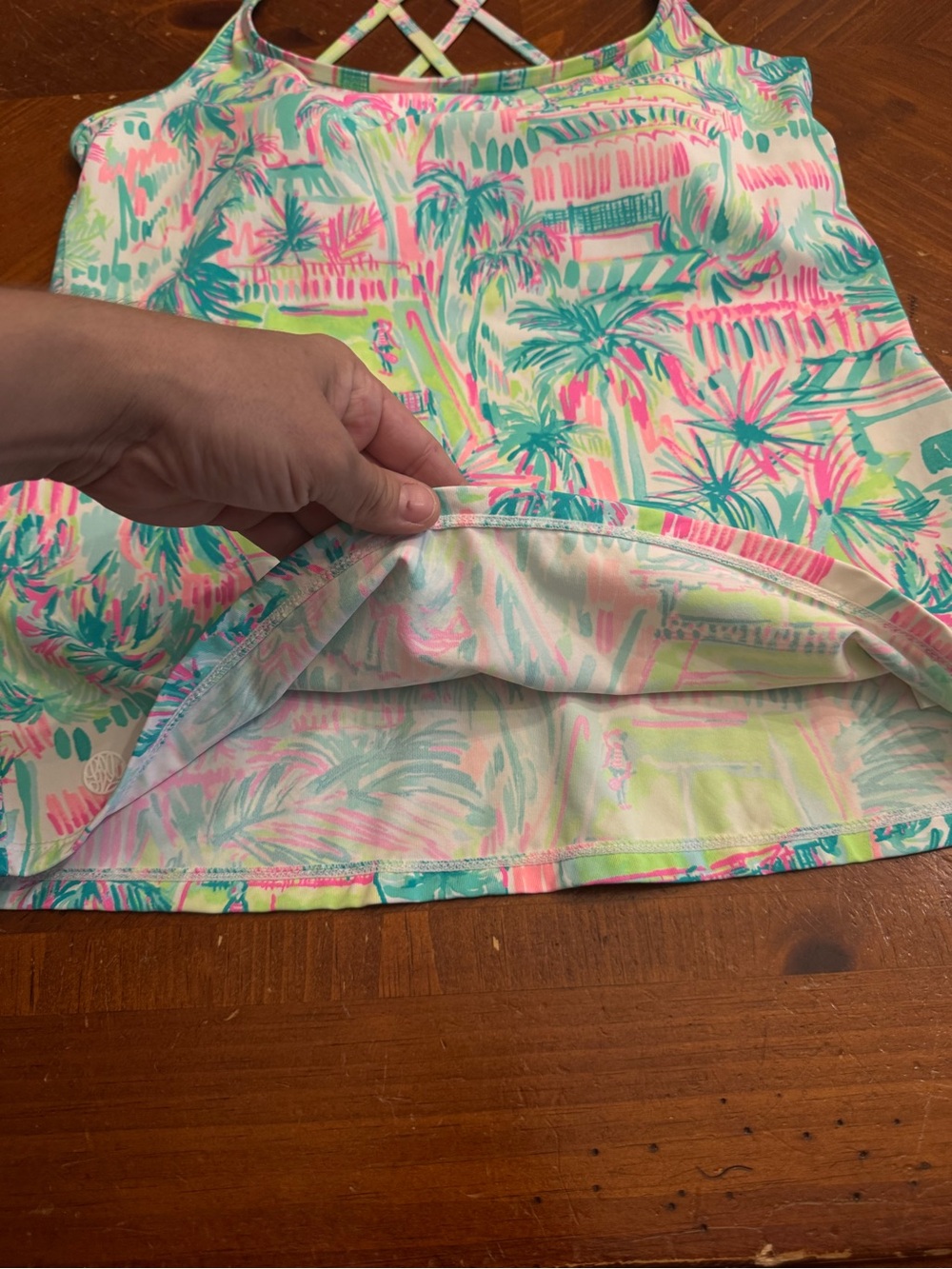 Lilly Pulitzer Meryl Avida Luxletic Tank Top Womens M Blue Tennis Perfect Match - Picture 9 of 16